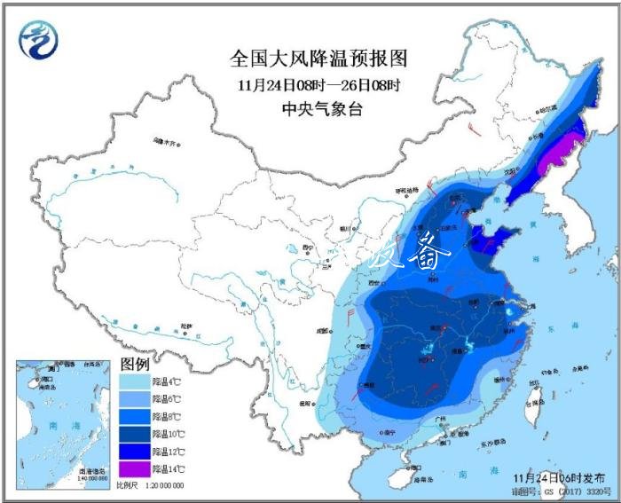 寒潮蓝色预警：华北垃圾箱东北等局地降温幅度可达1